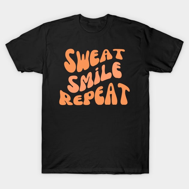 Sweat, Smile, Repeat Postpartum Fitness Journey T-Shirt by AvocadoShop
